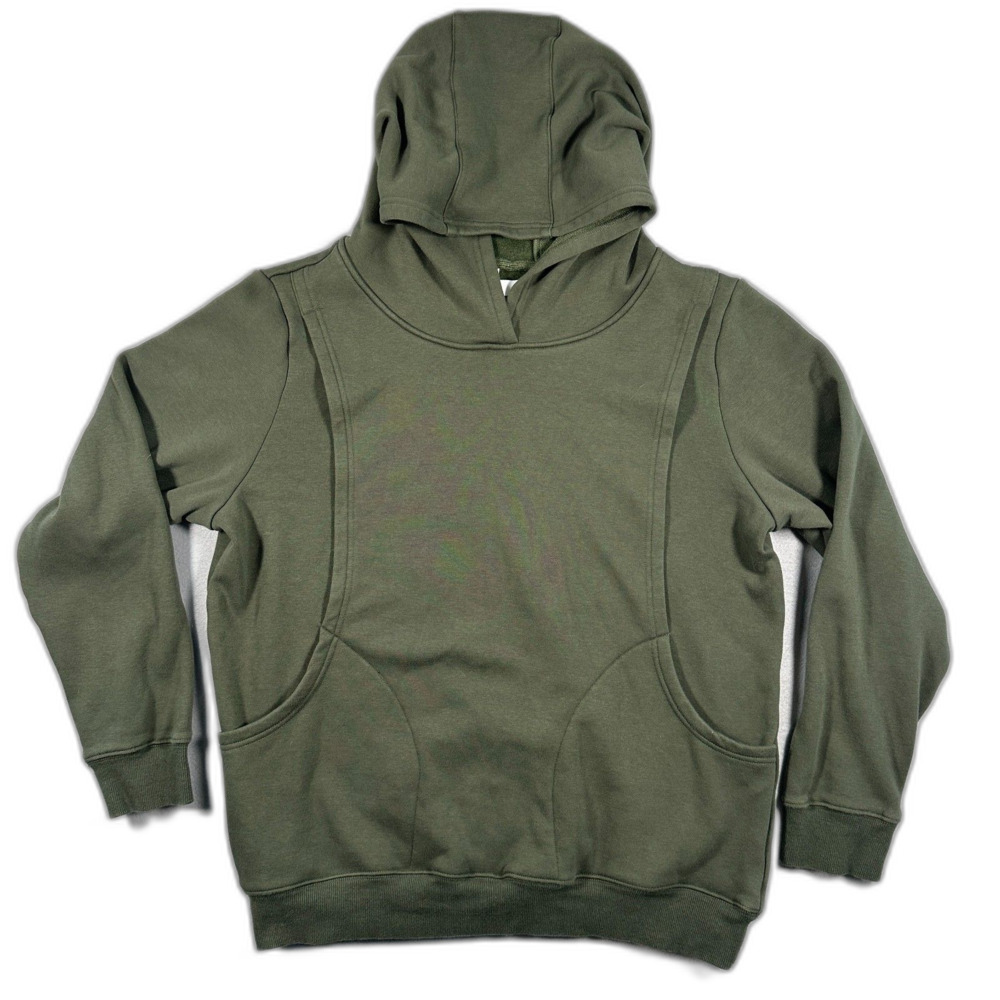 Latched Mama Nursing Hoodie Sweatshirt Olive Green Medium Cozycored Gorpcore XL
